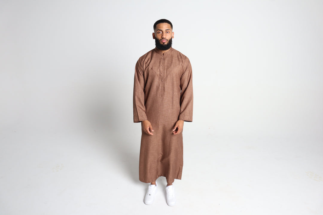 Long Sleeve Thobe - Sahara Brown