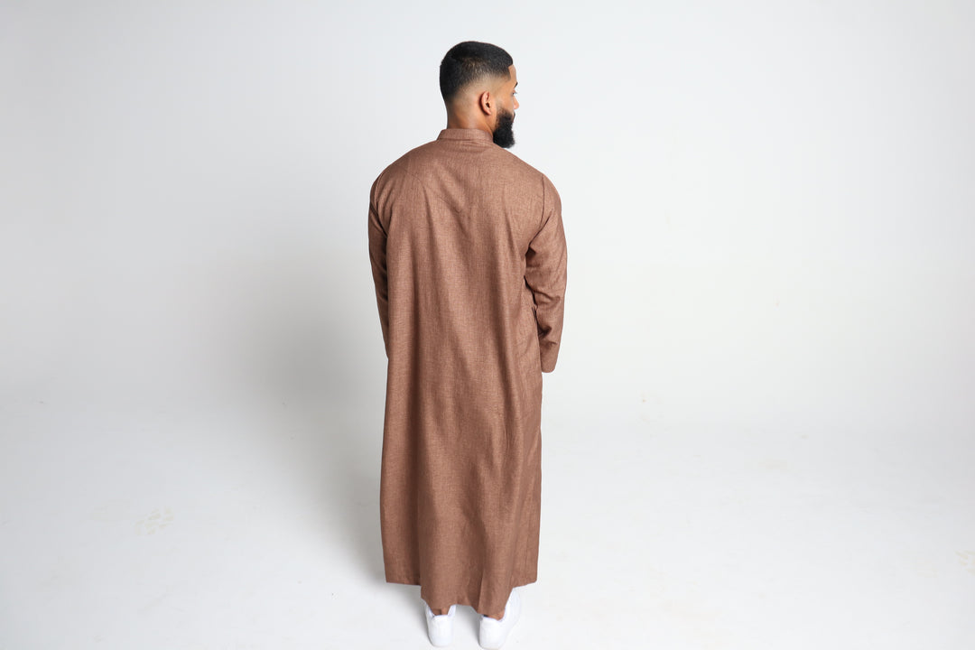 Long Sleeve Thobe - Sahara Brown