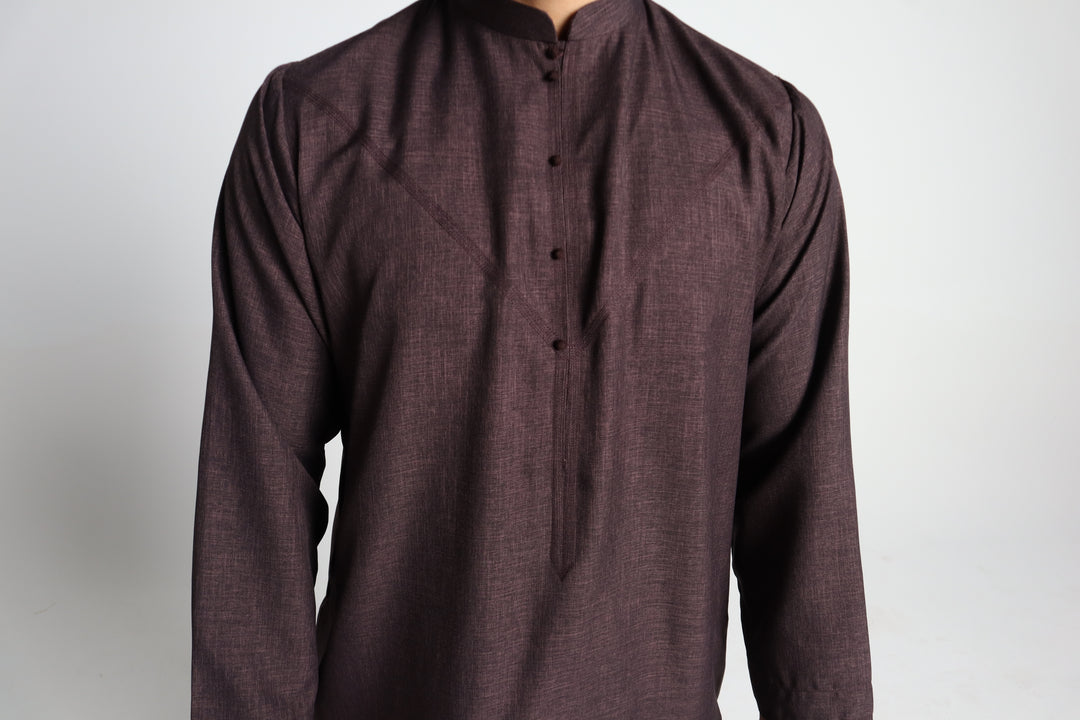 Long Sleeve Thobe - Midnight Purple