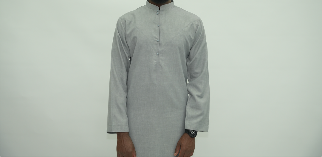 Long Sleeve Thobe - Metal Grey